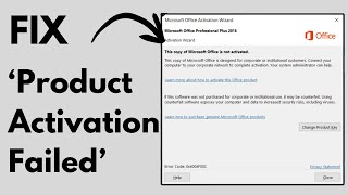 Fix 'This copy of Microsoft office is not activated \