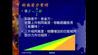 103學年國三理化 簡單機械11：斜面與楔形或劈