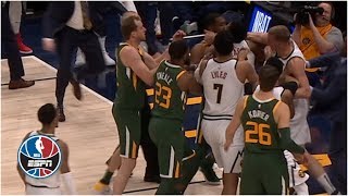 Scuffle in Nuggets vs. Jazz, Derrick Favors and Mason Plumlee ejected | NBA Highlights