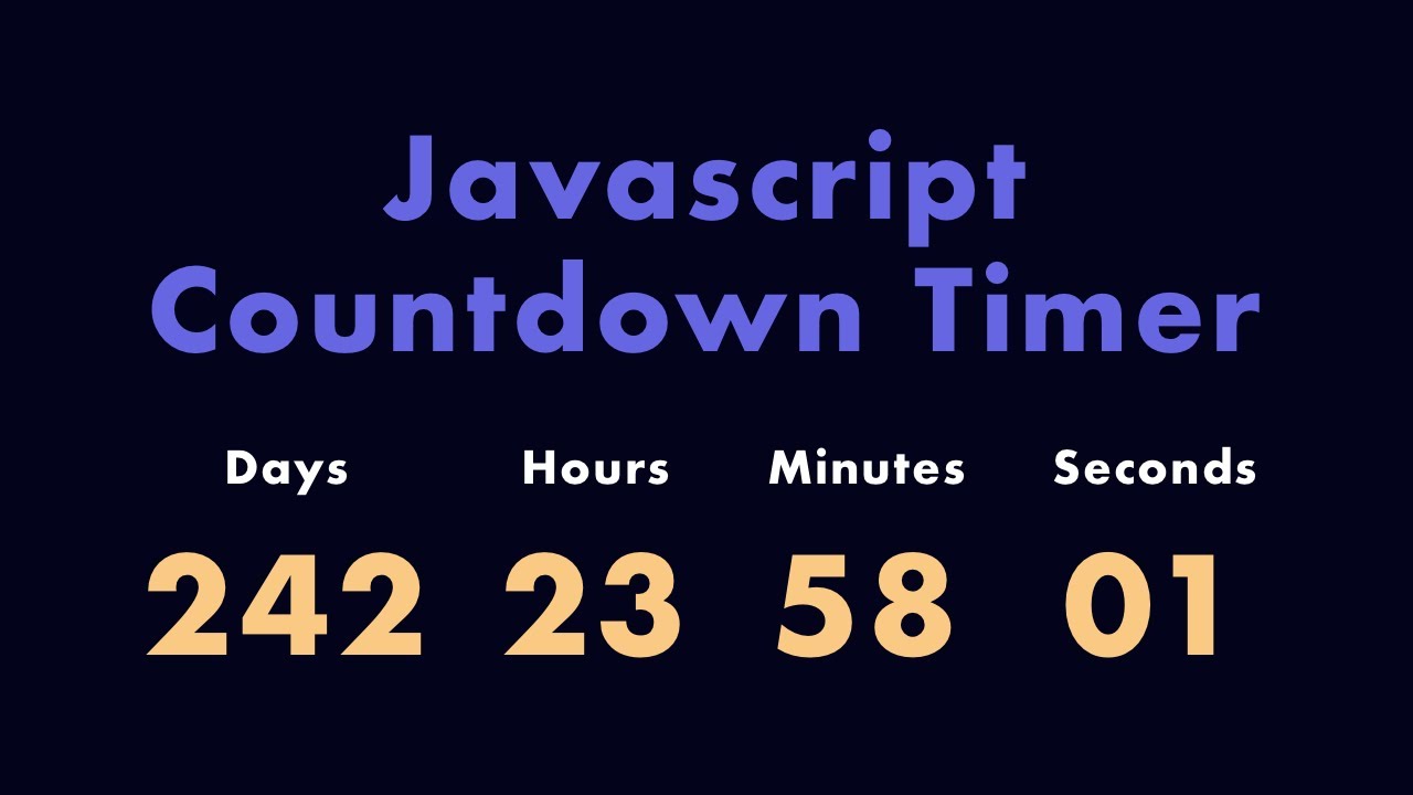 Countdown Timer With HTML, CSS & JavaScript - YouTube