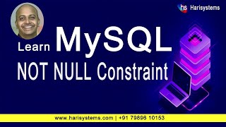 NOT NULL Constraint in SQL | SQL Tutorial | Sekharmetla | Harisystems