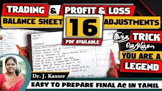 How to prepare Final Accounts with 16 Adjustments |Trading | Profit & Loss | Balance Sheet kauerwise