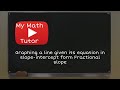 Graphing a line given its equation in slope-intercept form: Fractional slope