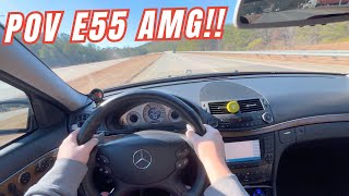 Lady Driven E55 AMG BRUTAL Exhaust Sound, Racing 4k POV Drive!