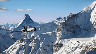 Majestic Bombardier Global 5000 Over the Swiss Alps