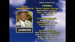 Joachim Mathurin ~ Long Obituary