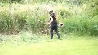 riet maaien op tuinpark De Bongerd, juli 2016