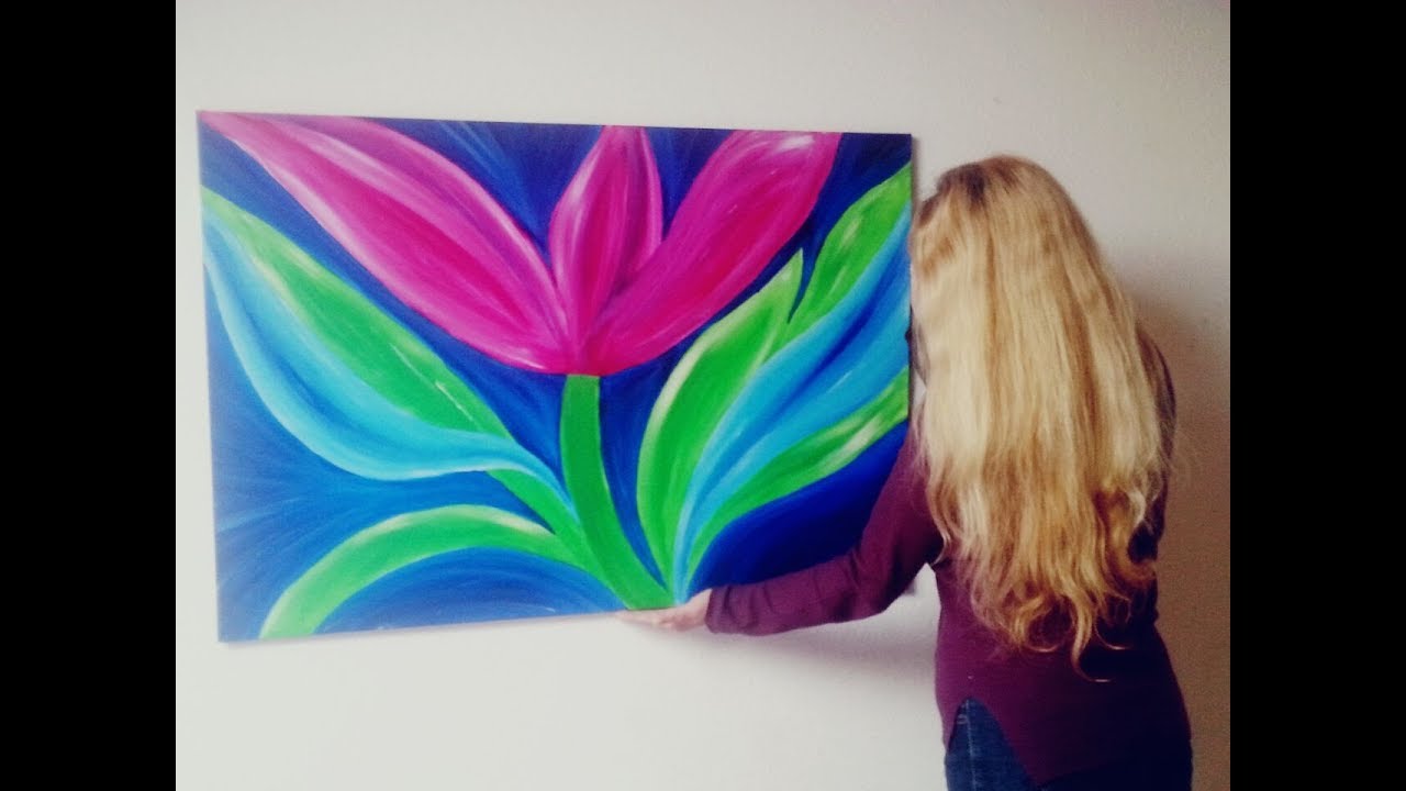 Malen Mit Acrylfarben - Abstrakte Acrylmalerei - Blume - Tulpe - Für ...