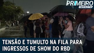 Fila para ingressos do show do RBD tem tensão e tumulto em SP | Primeiro Impacto (06/02/23)