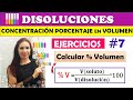 CONCENTRACIÓN PORCENTAJE EN VOLUMEN 🔶DISOLUCIONES🔶EJERCICIO 7⃣🔶 Calcular % en volumen