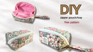 DIY Sewing Tutorial -- Transforming Zipper Pouch to Tray: DIY Sewing Project with Free Pattern，