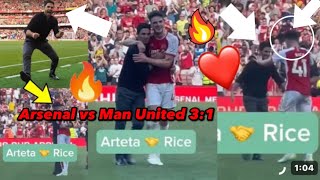 Mikel Arteta Embrace Declan Rice ❤️After 3-1 Victory 🔥Against Man United! Arteta Loves Rice