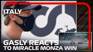 Pierre Gasly Reacts To Incredible Monza Win | 2020 Italian Grand Prix