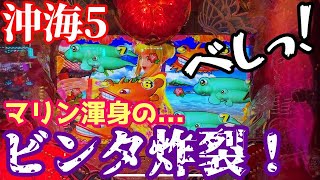 まさかの闘魂注入⁉️それともご褒美か⁉️マリンからの強烈なビンタで台も目が覚めた💡『Pスーパー海物語 IN 沖縄5』ぱちぱちTV【593】沖海5第115話