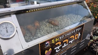 뒤집지 않아도 되는 2020년식 군고구마기계 설치영상 korean street food Roasted sweet potato