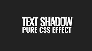 Pure Css Text Shadow Using Css Only | Css Text Shadow Effect | Html Css