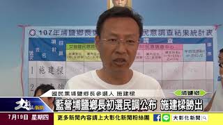 1070719藍營埔鹽鄉長初選民調公布 施建樑勝出