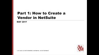 100 |  How to Create a Vendor in NetSuite