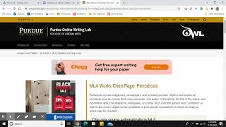 Using Purdue OWL for Citations