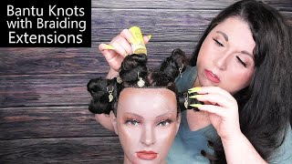 ASMR Bantu Knots with Braiding Extensions Hairstyle (Hair Play, Whispering) Hair Salon Roleplay