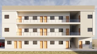 18 standard size studio apartments of 25m², with parking spaces. Plot of land measuring 14x20m - ...