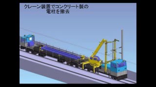 【＜公式＞JR西日本】新幹線用電柱建替車