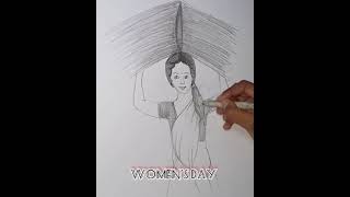 women's day pencil drawing#youtubeshort