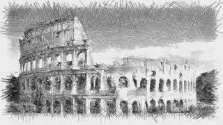 ArtRelax - I draw a world landmark with a pencil under a relaxing piano №2 4К. Drawing the Colosseum