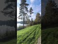 a view of lyseren lake in enebakk on a sunny autumn day in late september.