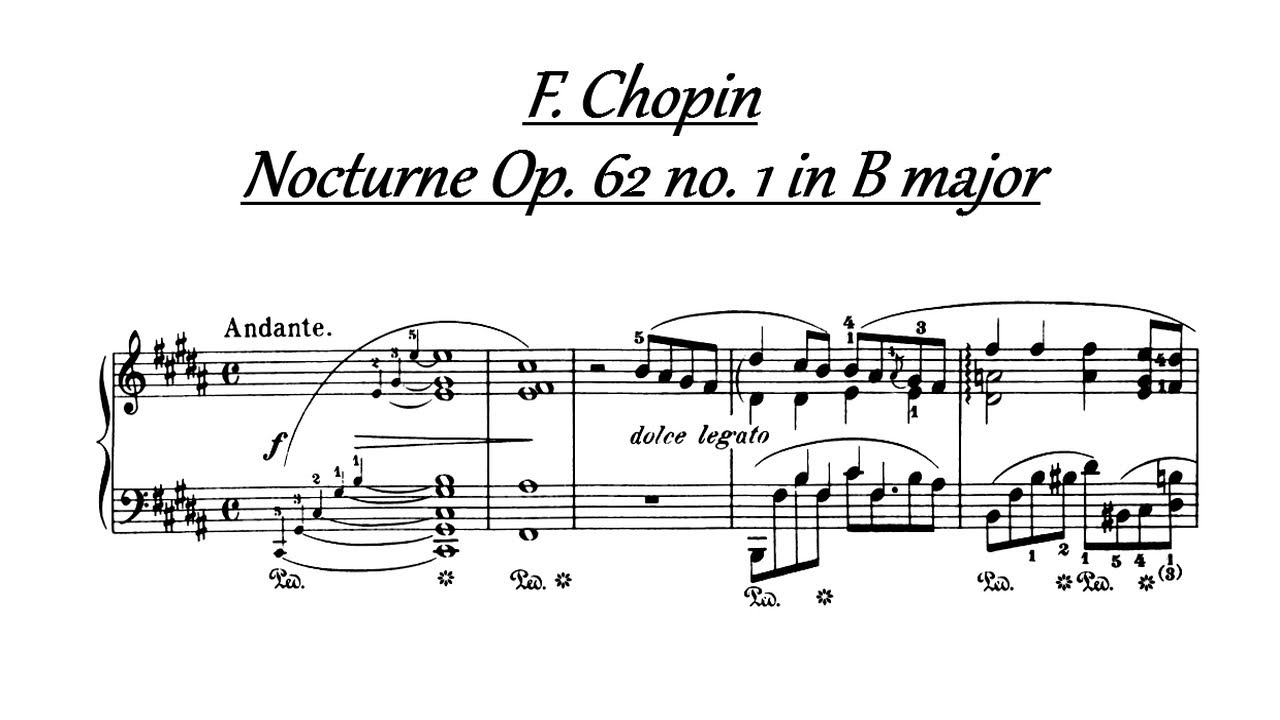 F. Chopin - Nocturne Op. 62 No. 1 In B Major - YouTube