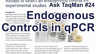 Endogenous Controls in qPCR - Ask TaqMan #24