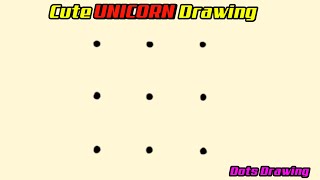 How to draw a Cute UNICORN from dots easy step by step for beginners | unicorn drawing