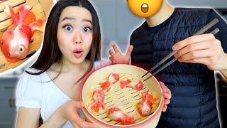 Couples Cooking Challenge | REALISTIC GOLDFISH DUMPLINGS *this was so difficult