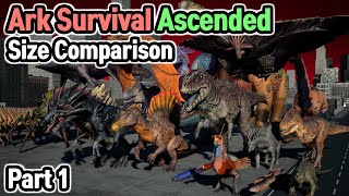 Ark Survival Ascended Monsters Size Comparison Part 1