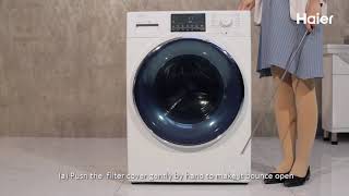 How to solve E1 problem / clean filter / no drain problem of front load washing machine?