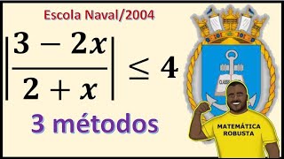 Escola Naval 2004 - Inequação Modular - 3 Métodos #escolanaval #ime #ita