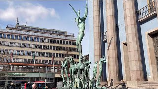 Sweden, Stockholm Walk: City Center, Hötorget, Concert Hall.