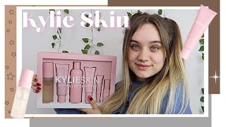 TESTING KYLIE SKIN FOR THE FIRST TIME, HONEST REVIEW ON KYLIE SKIN, SENSITIVE SKIN? OVERPRICED?
