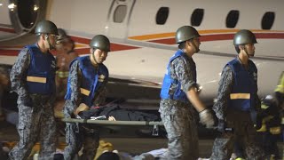 県営名古屋空港で航空機の着陸事故を想定した消火避難訓練　400人が参加　夜間の実施は5年ぶり