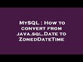 MySQL : How to convert from java.sql.Date to ZonedDateTime
