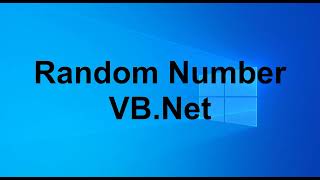 How to Generate Random Number using VB.Net (Visual Basic)
