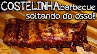 Como fazer costelinha de porco ao molho barbecue - Costelinha suína soltando do osso