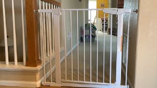 Cumbor 36 Extra Tall Baby Gate for Dogs and Kids Review, DO NOT CUT the red flex tie off the gate be