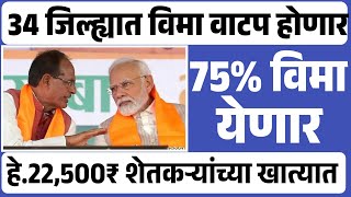 34 जिल्ह्यात पिक विमा वाटप होणार | या जिल्ह्यात 75% पिक विमा Pik Vima Yadi Pik Vima List 2024