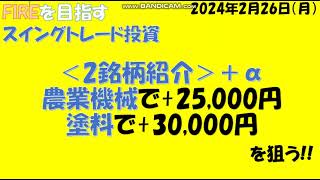 クボタ＆関西ペイント（スイングトレードの参考銘柄として紹介）