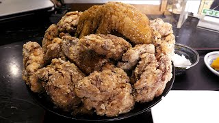 【デカ盛り】総重量2キロのからあげ丼！飛ぶように売れる唐揚げ専門店｜extra-large helping of japanese fried chicken｜ [あげ市 鶴見店]