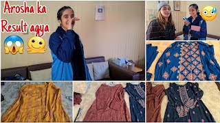 Arosha Ka O Levels Mid-term ka Result a gya 🫠- Live Reaction 😱 - Simple Winter Dress Designing 👗