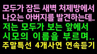 반전실화사연-모두가 잠든 새벽 처제방에서 나오는 아버지를 발견하는데, 저는 모두가 보는 앞에서 시모의 이름을 부르며_주말특선 4개사연 연속듣기/라디오썰맘/썰이빛나는밤에/사연읽는남녀