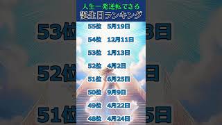 【当たりすぎ】人生一発逆転できる誕生日ランキング #占い #全体運 #金運 #健康運 #恋愛運 #占いランキング #性格診断 #shorts