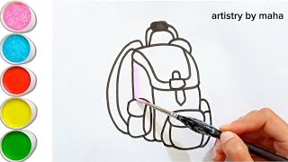 How To Draw A Backpack Step By Step 🎒 Backpack Drawing Easy